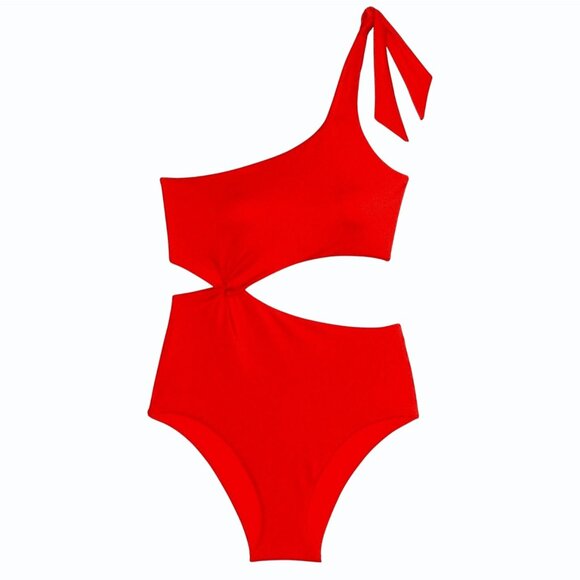 Victorias Secret Swim Twist 1 Shoulder Monokini‎ Womens XXL 1Piece Swimsuit Red - Picture 1 of 12